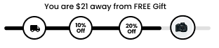 Progress milestones showing free gift, 10% off and 20% off thresholds